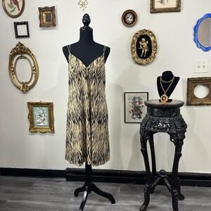 Vintage Natori Private Luxuries Zebra Print Slip Dress